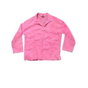 C&C California Women's Size Medium 100% Linen Long Sleeve V-Neck Tunic Top